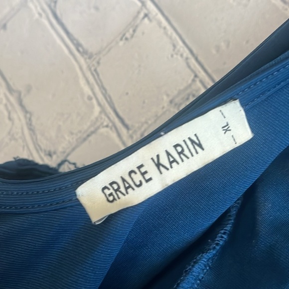 Grace Karin blue fit and flare lace‎ top dress woman’s size XL - Picture 3 of 3